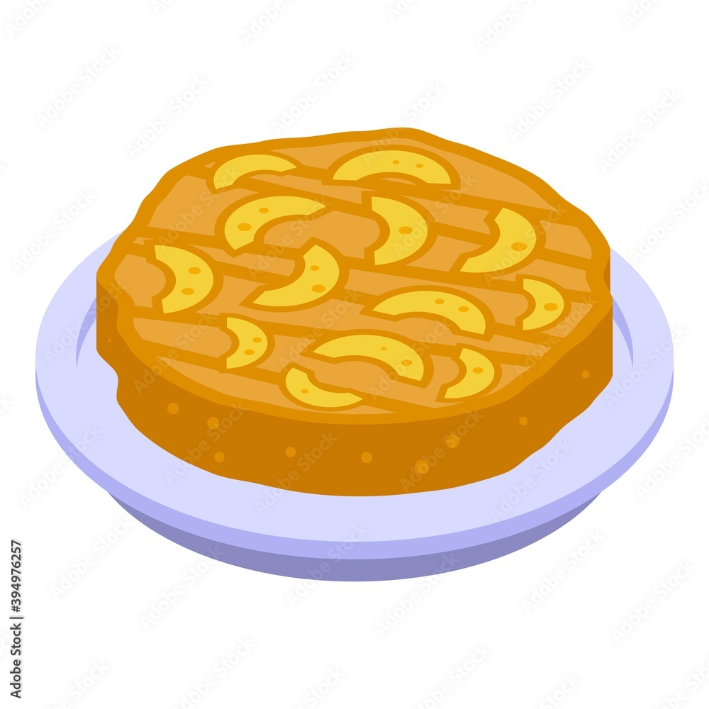 Aufkleber bakery apple pie icon. isometric of bakery apple pie vector icon for web design isolated on white ba