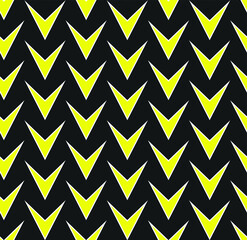 Seamless vector abstract pattern with repeat yellow geometric elements. Dark abstract background for design, fabric, textile, web and advertising banner