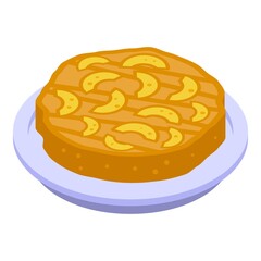 Bakery apple pie icon. Isometric of bakery apple pie vector icon for web design isolated on white background