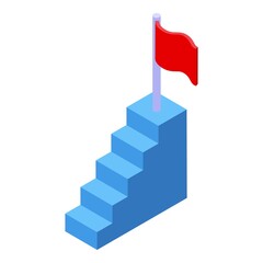 Mentor success stairs icon. Isometric of mentor success stairs vector icon for web design isolated on white background