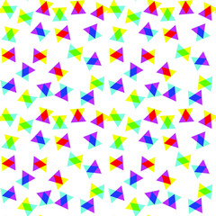 Seamless vector abstract patterns. Multicolor triangle shapes background. Collection of bright 10 eps wallpapers. For deign, fabric, textile, cover, web, wrapping etc.