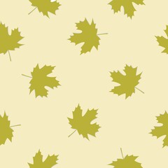 Seamless pattern background of maple leaves. Vector.
