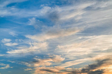 dramatic blue sky sunset sunrise with clouds 