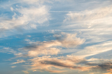 dramatic blue sky sunset sunrise with clouds 