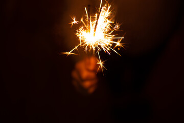 sparkler on fire