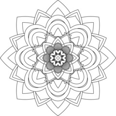 Easy Mandala coloring book simple and basic for beginners, seniors and children. Set of Mehndi flower pattern for Henna drawing and tattoo. Decoration in ethnic oriental, Indian style.