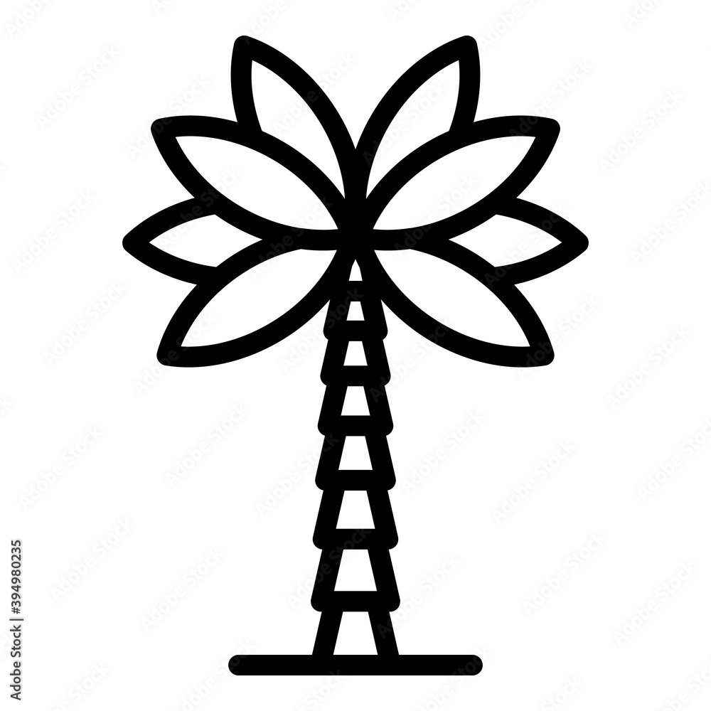 Poster coconut palm tree icon. outline coconut palm tree vector icon for web design isolated on white backg