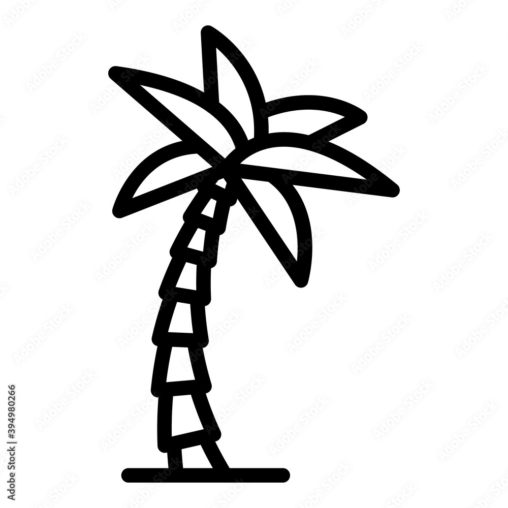 Poster beach palm tree icon. outline beach palm tree vector icon for web design isolated on white backgroun