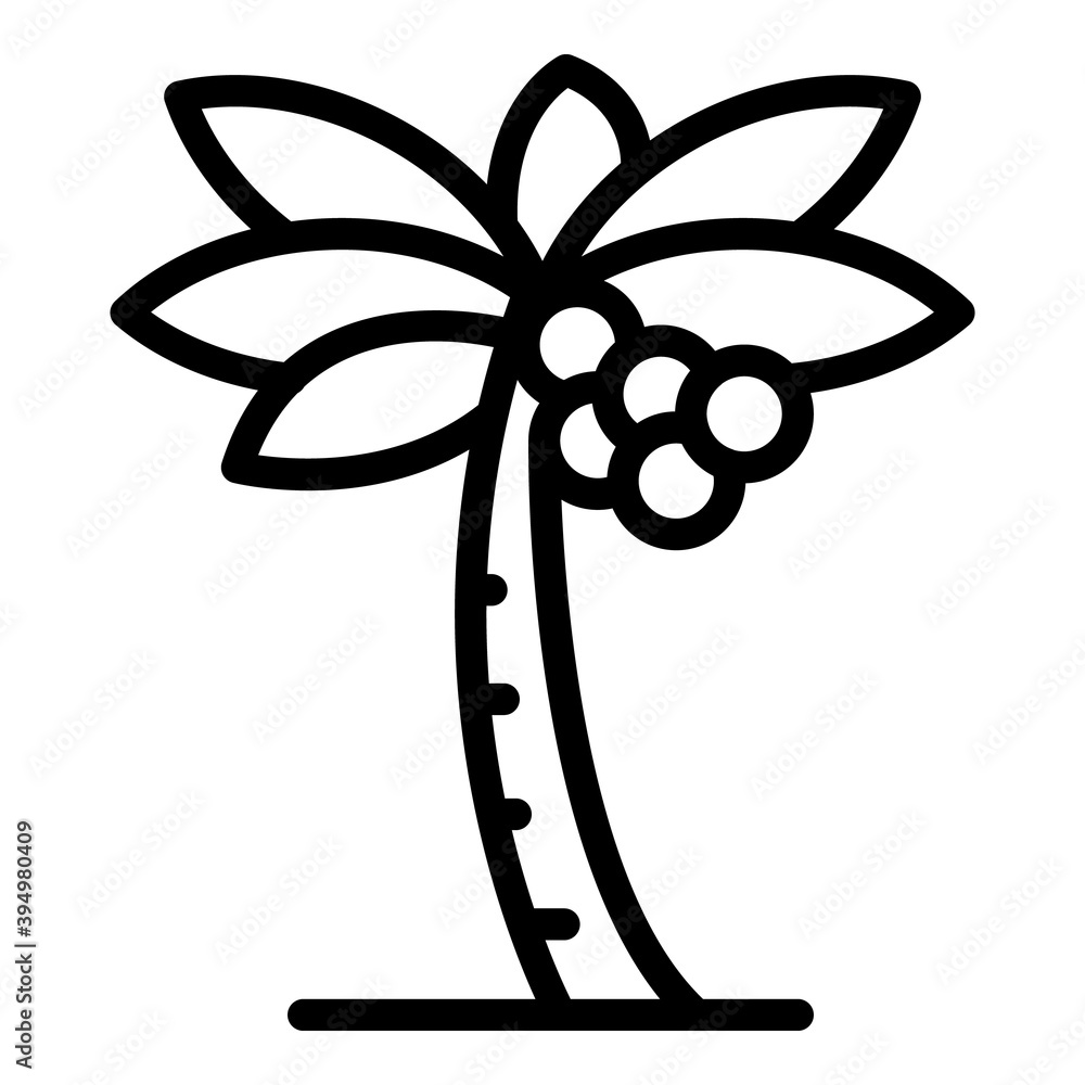 Poster jungle palm tree icon. outline jungle palm tree vector icon for web design isolated on white backgro