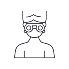 Eye examination icon, linear isolated illustration, thin line vector, web design sign, outline concept symbol with editable stroke on white background.