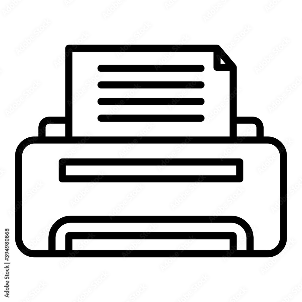 Poster printing report icon. outline printing report vector icon for web design isolated on white backgroun