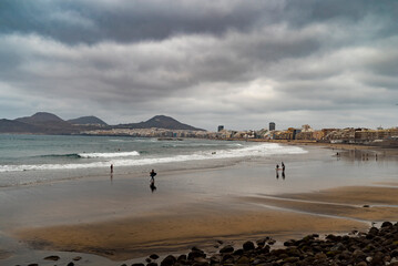 the canteras beach in Las palmas city