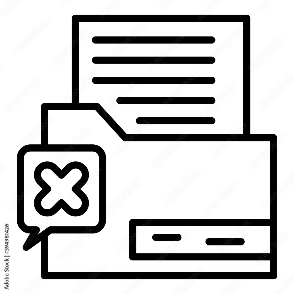 Poster reject folder report icon. outline reject folder report vector icon for web design isolated on white