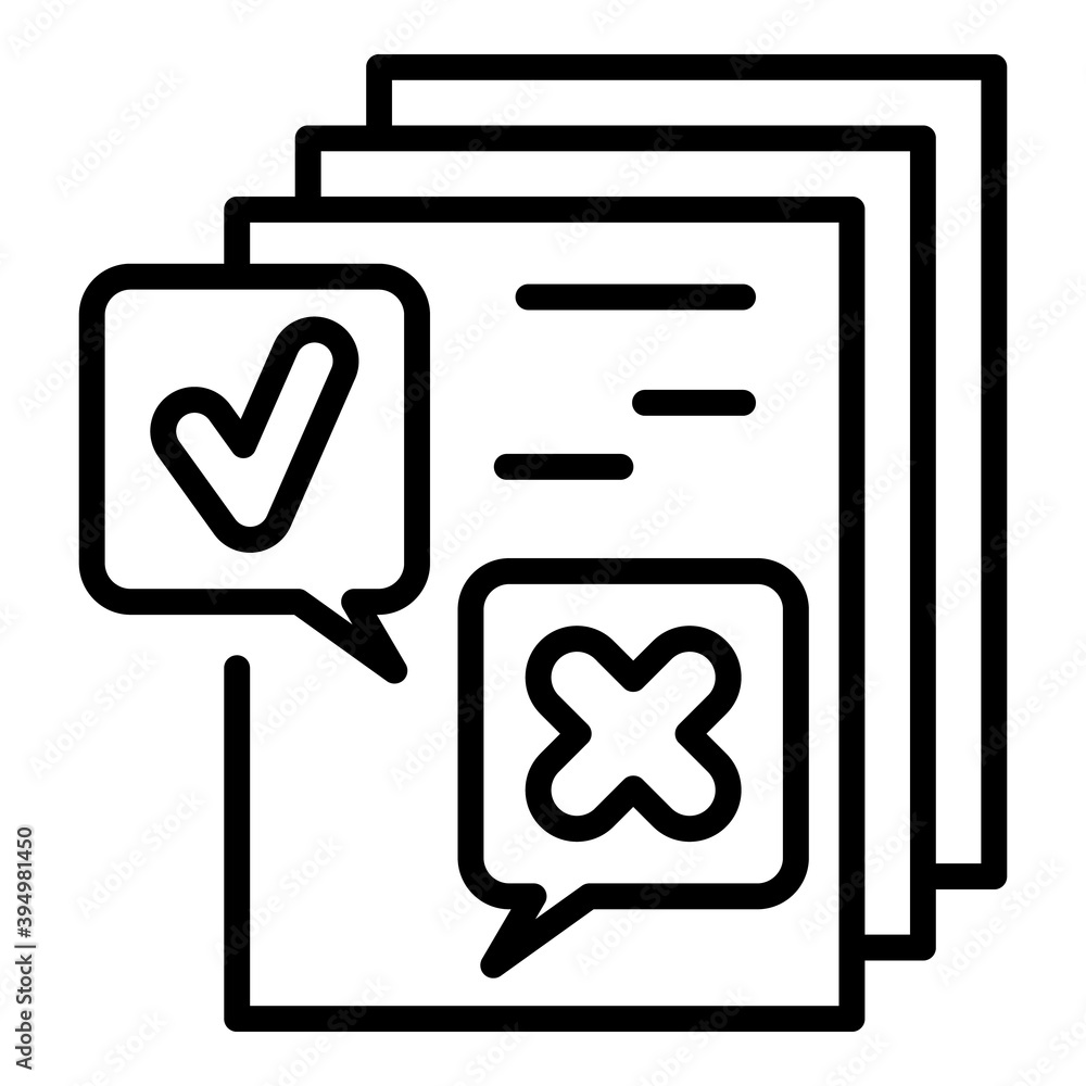 Poster decline paper report icon. outline decline paper report vector icon for web design isolated on white