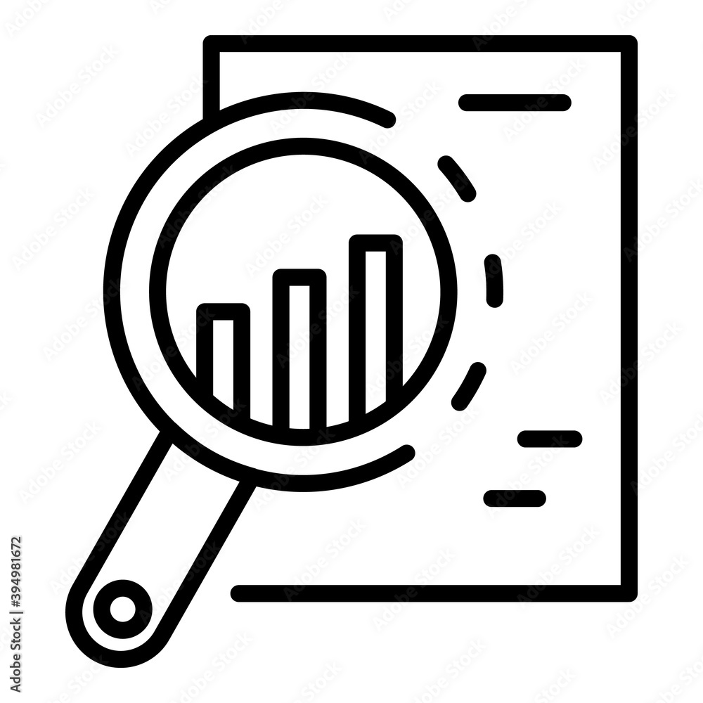 Poster Graph chart report icon. Outline graph chart report vector icon for web design isolated on white background