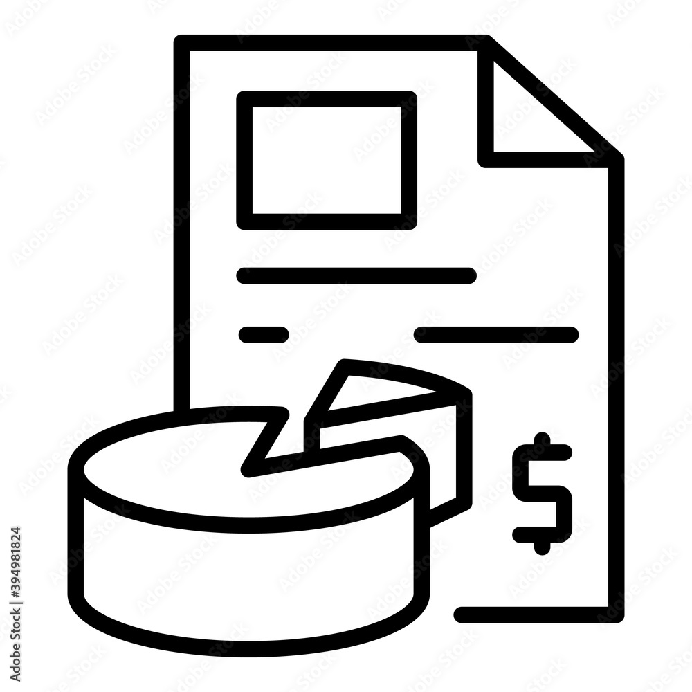 Poster money pie chart report icon. outline money pie chart report vector icon for web design isolated on w