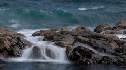 water and rocks in the atlantic