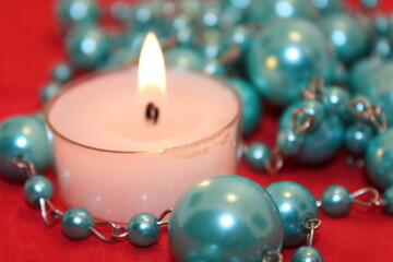 Obraz na płótnie Canvas christmas light decoration candles decoration closeup