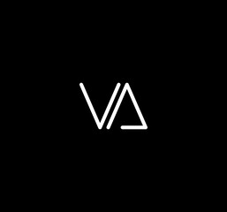 Letter VA alphabet logo design vector. The initials of the letter V and A logo design in a minimal style are suitable for an abbreviated name logo.