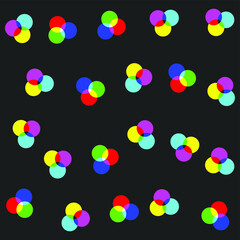 Multicolored rounds pattern with transparent effect. Seamless vector 10 eps background for cover, design, textile,  banner, web and fabric