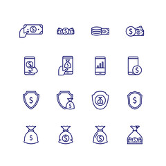 Set of Business financial logo design concept, Accounting logo design vector template, Icon symbol