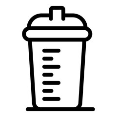 Sport nutrition shaker icon. Outline sport nutrition shaker vector icon for web design isolated on white background