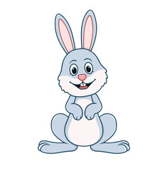 cute rabbit.  vector illustration character in cartoon style. isolated on white background