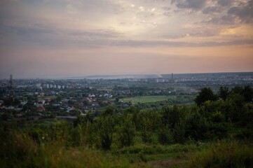sunset over the city