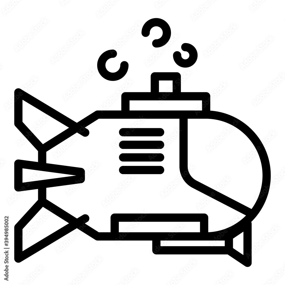 Poster deep bathyscaphe icon. outline deep bathyscaphe vector icon for web design isolated on white backgro