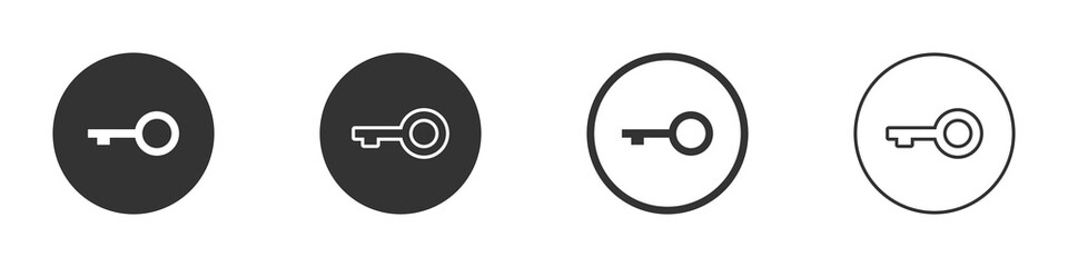 Key icons. Key linear and flat icons. Icon concept. Icons for web. Vector illustration