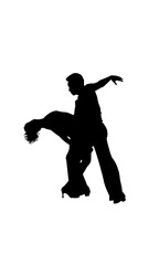Fototapeta na wymiar Contemporary dance vector silhouette 