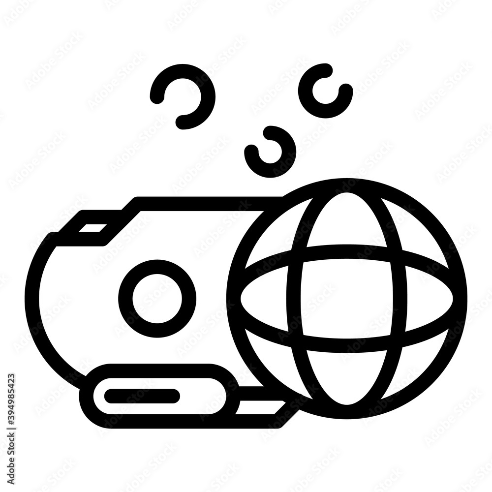 Poster exploring bathyscaphe icon. outline exploring bathyscaphe vector icon for web design isolated on whi