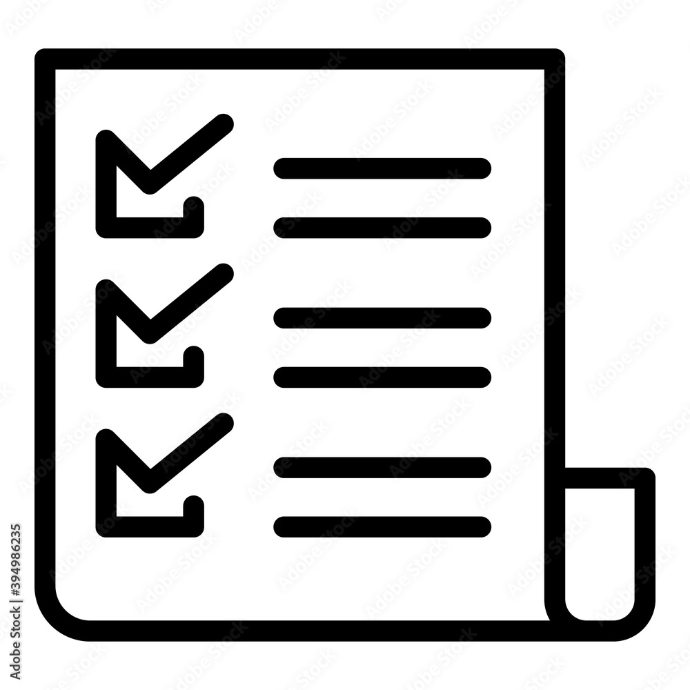 Aufkleber reportage to do list icon. outline reportage to do list vector icon for web design isolated on white