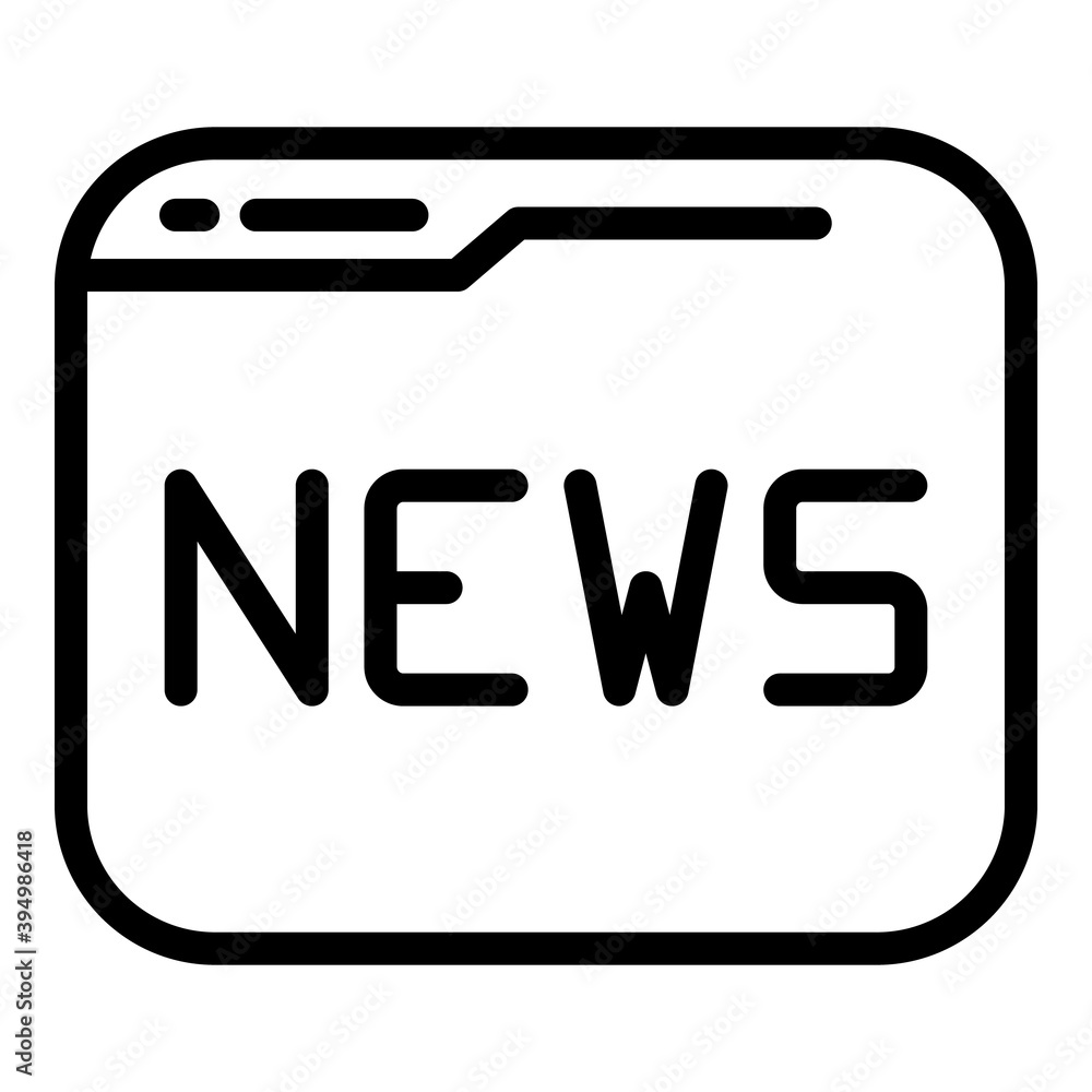 Poster web page news icon. outline web page news vector icon for web design isolated on white background