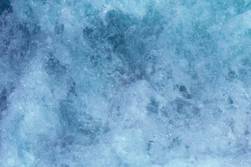 Water track, sea waves foam abstract shape, blue nautical background