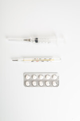 thermometer and pills