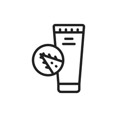 Aloe cream black line icon. Vector illustration. Outline pictogram for web page, mobile app, promo