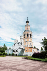 Fototapeta na wymiar The old bell tower of a medieval Orthodox monastery