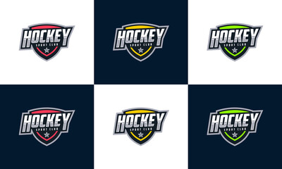 emblem sport logo with Shield, set of colorful logo design template