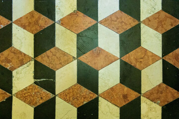 tiles background, old palace tiles with geometric shapes