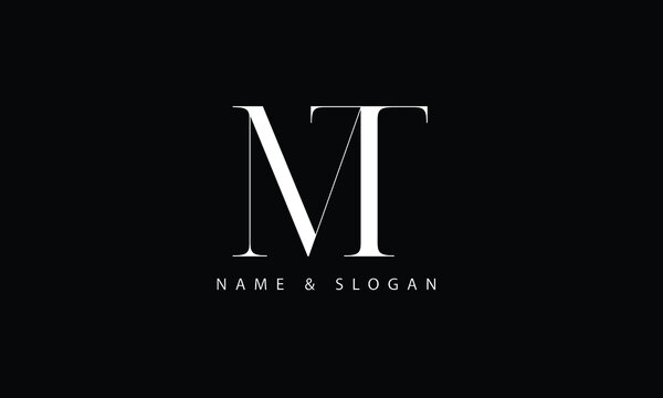 MT, TM, M, T abstract letters logo monogram