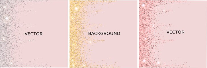 Set of vector abstract backgrounds with copy space for text.Suitable for social media posts, mobile apps, banners design and web/internet. Glitter style. square flyer. - obrazy, fototapety, plakaty