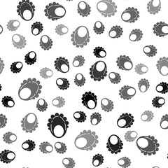 Black Baby bib icon isolated seamless pattern on white background. Vector.
