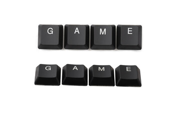Word game written on keyboard.