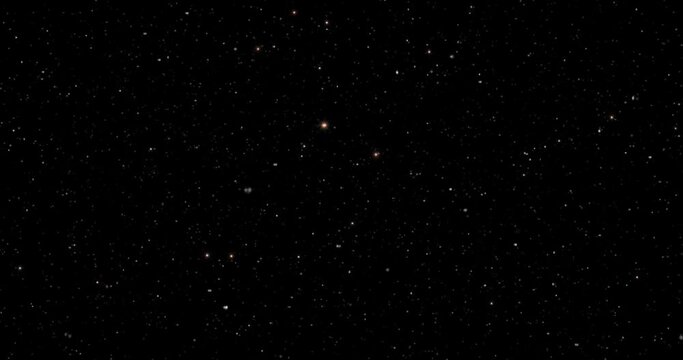 4K Video footage Motion of shinny stars animation on black background. Night stars skies with twinkling or blinking stars motion background. Looping seamless space backdrop particles. Universe stars.