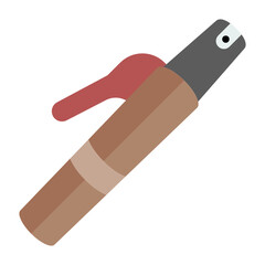 Electrode holder Concept, copper welding rod stinger Vector Color Icon Design, Arc welding equipment and Metal Work Symbol on white background, Construction and Industrial manufacturing Sign 