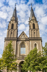 Fototapeta na wymiar Front facade of the Stiftskirche church in Bonn, Germany