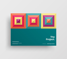 Creative business abstract horizontal front page vector mock up. Corporate geometric report cover illustration design layout. Company identity brochure template.