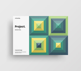 Creative business abstract horizontal front page vector mock up. Corporate geometric report cover illustration design layout. Company identity brochure template.