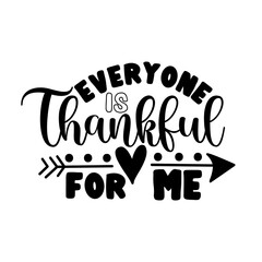 Everyone is thankful for me - calligraphy with arrow symbol.